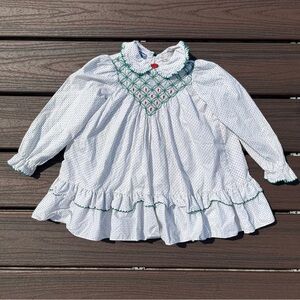 Vintage Polly Flinders Smocked Floral Dress Girls Size T-4 Dainty Toddler